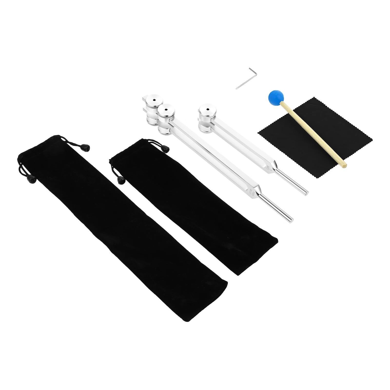 Otto 48hz 128c Afinador ponderado Diapasón de aleación aluminio para prácticas médicas Bolsa almacenamiento Instrumento musical
