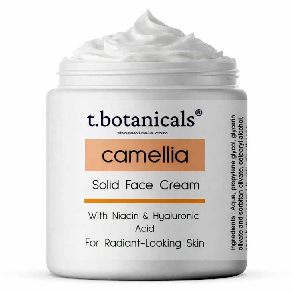 Camellia Cream Moisturizer for Face & Neck – Hydrating Facial Cream with Camellia Seed Oil, Lightweight Daily Moisturizer, Softens & Smooths, For Dry/Normal/Combination Skin, Day & Night (2 fl oz)