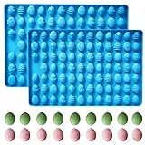 KAISHANE Easter Chocolate Moulds, Easter Egg Moulds Silicone, 72-Cavity Egg Shaped Silicone Molds, Mini Gummy Mold for Candy Cookies Jelly Pet Treats Baking（1 Piece）