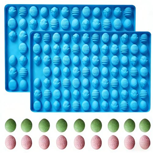 Easter Egg Chocolate Molds, 72-Cavity Silicone Molds for Candy Making, Mini Gummy Mold for Baking Cookies Jelly Chocolates and Pet Treats