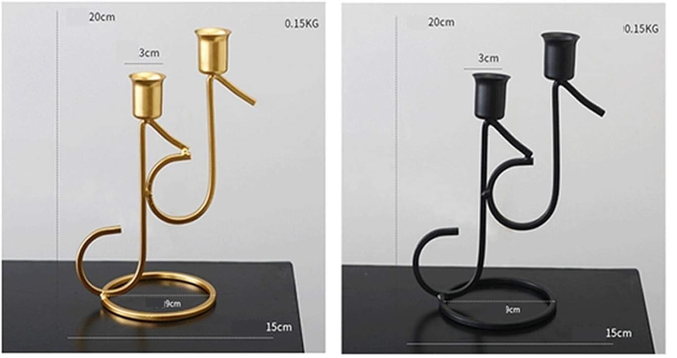 Kerzenständer, einzigartige Eisenkunst-Kerzenhalter, Kerzenhalter, Tafelaufsatz, Tisch, dekorativ, modern, Kerzenständer aus Metall, für Empfang, Candlelight, Abendessen (schwarz)