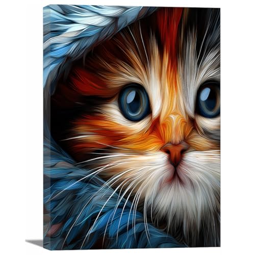 Affiche chat coloré drôle pour égayer votre salle de bain