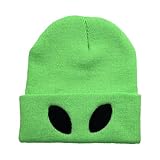 FmtwPhn Cappelli Alieni, Cappello Alieno Invernale | Cappello Invernale a Cuffia Lavorato a Maglia - Comodo Berretto con Risvolto in Maglia, Berretto Unisex per Uomo e Donna, Berretto Invernale in