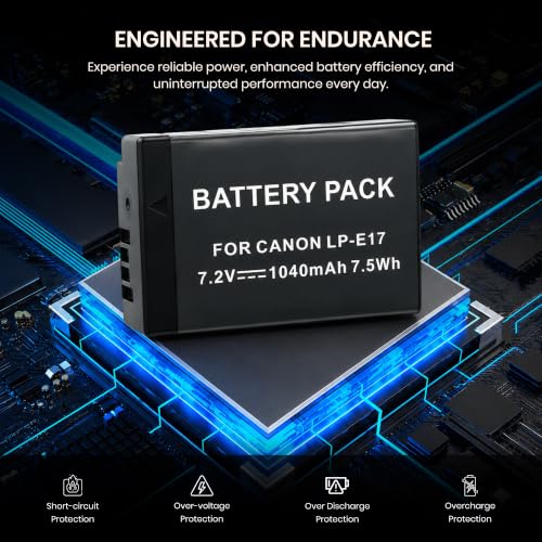 Image of Simpex LP-E10 Rechargeable Camera Battery 7.4V Li-ion Replacement Battery Compatible with Canon EOS 1100D, EOS 1200D, EOS 1300D, EOS Kiss X50, Kiss X70, EOS Rebel T3, T5 & T6 DSLR Cameras(Black)