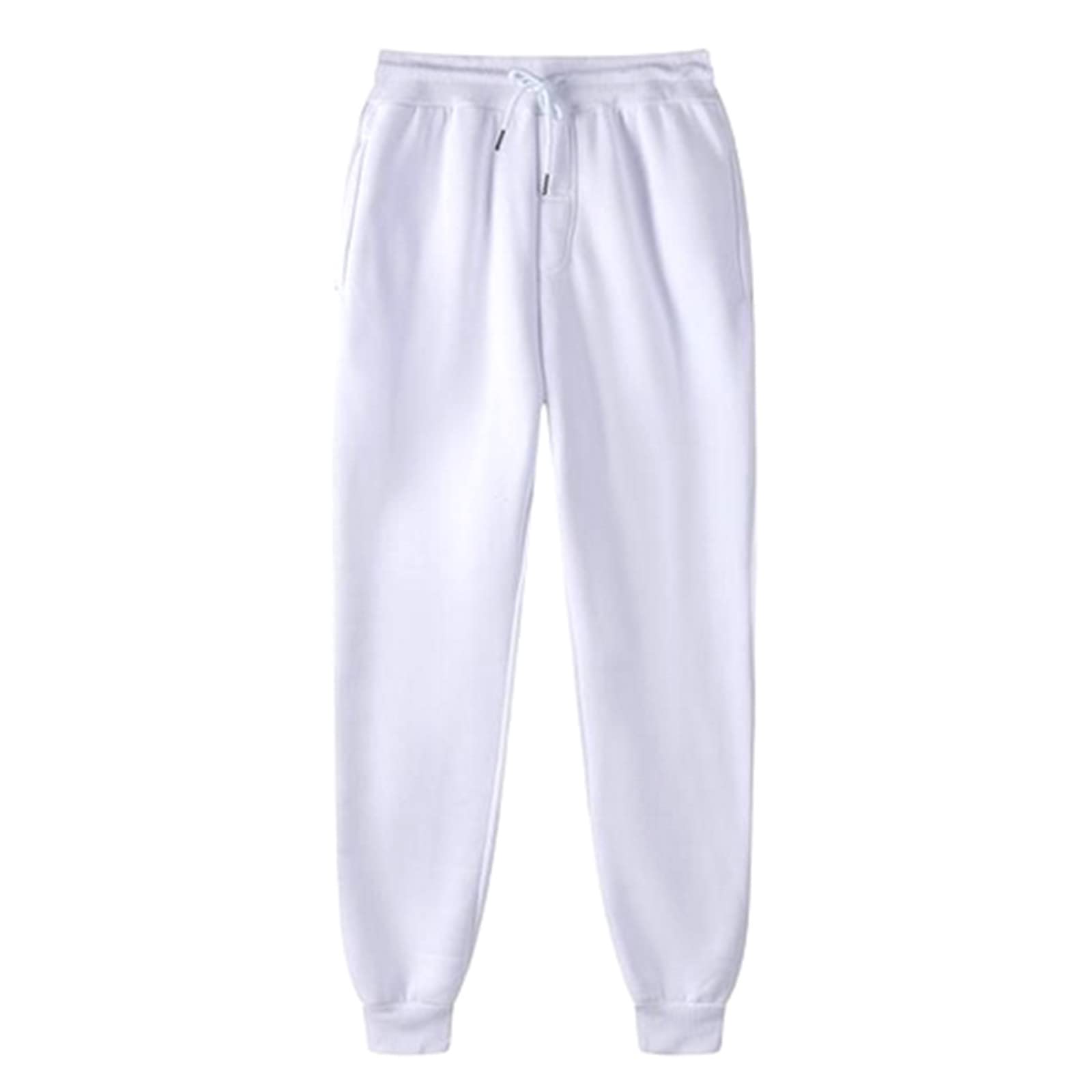 Lastesso Women Sweatpants Plain Solid Color Oversized Sweatpant Belted Elastic Tapered Ankle Long Trousers Cozy Sporty Pants