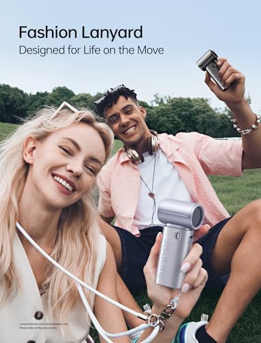 Image of JISULIFE Mini Handheld Fan Life9S - Sleek Chrome: Turbo Power, 22 Hours Cooling, LED Display, 5000mAh, 5-Speed, Small Portable Fan for Travel, Cruise, Concerts, Trendy Gifts for Women Men-Blue