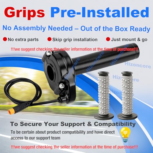 Image of Ebike Full Twist Throttle for Macfox, 3 Pin Surron Style Throttle Grip Kit 12V-72V Compatible with HappyRun Freego Heybike Electric Dirt Bike