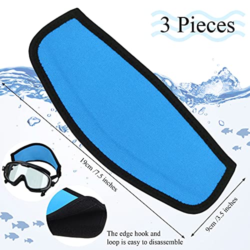 2 Pieces Neoprene Mask Strap Cover Diving Swimming Mask Strap with Hook and Loop Fastener Hair Protector Wrap for Dive and Snorkel Masks Water Sports #3