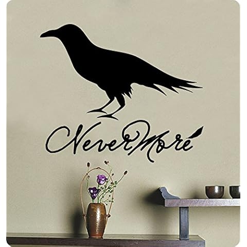WallPressions 24" Nevermore The Raven Edgar Allen Poe Poetry Wall Decal Sticker Cover