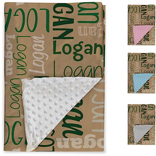 Image of Custom Baby Blanket - Personalized Names Design - Soft Plush Blanket with Double Layer Dotted Backing for Boys Girls Color20(47x60 inches)