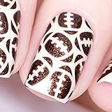 Whats Up Nails - American Football Vinyl Stencils for Nail Art Design (1 Sheet, 12 Stencils)