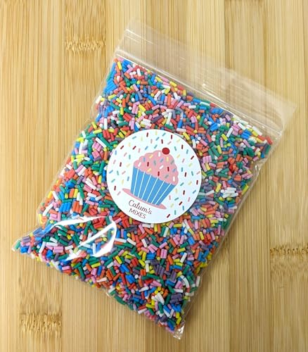 Mixed Sugar Strands Sprinkles - 100g of Edible Bright Cake Sprinkles Toppers Decorations, Bakestable, Funfetti, Vegan (100g)