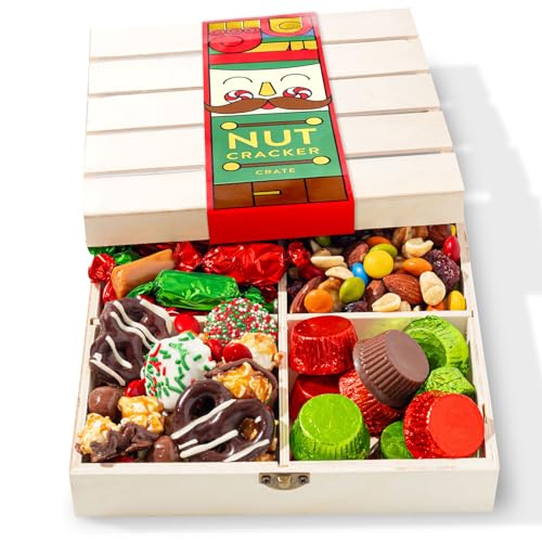 Christmas Gift Basket, Holiday Gourmet Treats- Variety Snack Crate- Candy