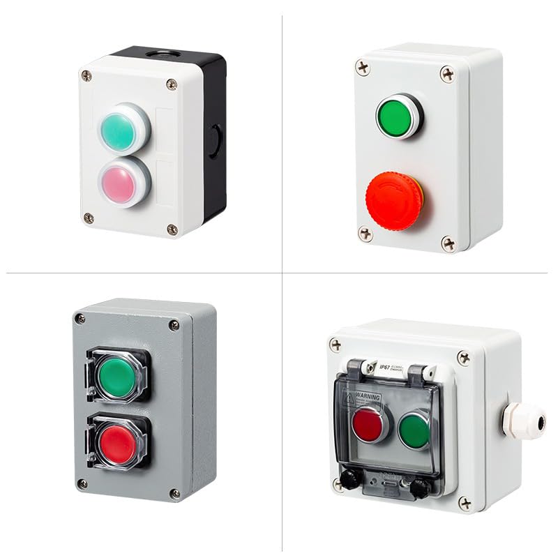 Miniatura 3 de EKINS Arrow Symbol indicates Start and Stop self-Reset Momentary Waterproof Button Box Switch Emergency Stop Industrial Control Box (Color  2-06)