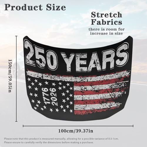 Image of US 250 Car Hood Cover Banner Car Bonnet Protection Cover Elastic Fabrics Polyester，Can be Washed Auto Decoration