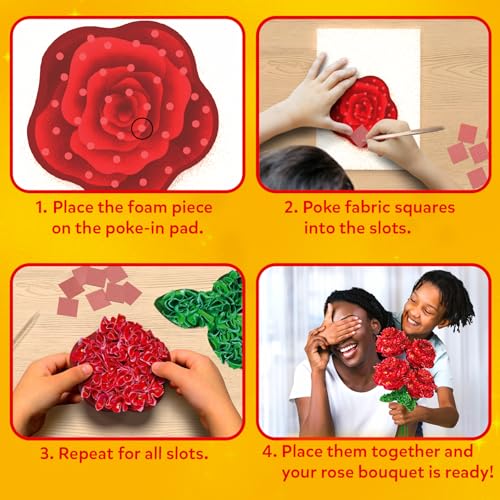 Image of Skillmatics Art & Craft Activity - Poke-in Art Rose Bouquet, Mess-Free Art for Kids, Craft Kits, DIY Activity, Gifts for Girls & Boys Ages 4, 5, 6, 7, 8, 9, 10, 11, 12