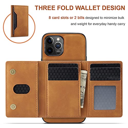 Coque portefeuille iPhone 7 rouge anti-perte de cartes magnétique - 2