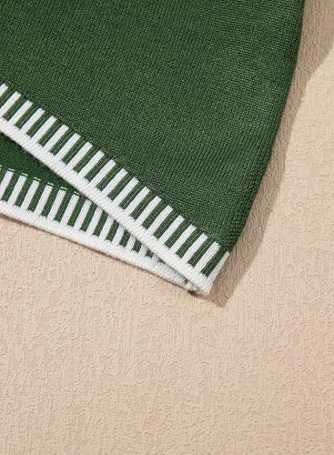 Dokotoo Womens Tops Round Neck Striped Contrast Short Sleeve Lightweight Loose Pullover Sweaters for Women 2025 6