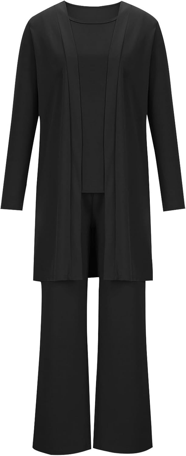 Mother of The Bride Pant Suits 3Pcs Elegant Wedding Formal Outfit Set Evening Gown for Women