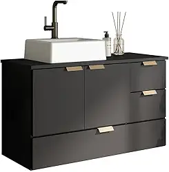 Gabinete Armário Suspenso Lavabo Para Banheiro de Parede Organizador com Cuba