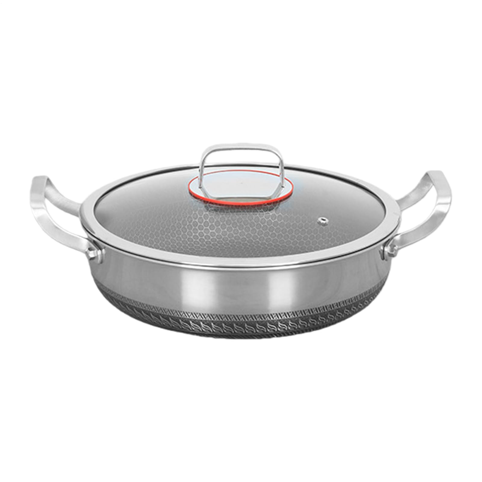 Sartén Para Saltear De Acero Inoxidable Sartén Antiadherente De Acero | Sartén Grande Para Hogar Restaurante Camping Sellado Horneado Salteado Tortilla Panqueques