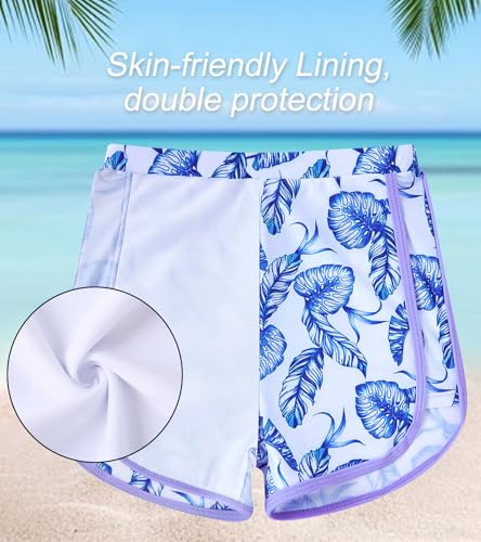 Image of Vogseek Girls Rash Guard Swimsuits 2 Piece Bathing Suit UPF 50+ Summer Swimwear Size 7-12T