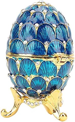 TOLIDA Mini Portagioie Dipinto a Mano Farfalla Scatola di Gioielli Smaltato Collezionabile Portagioie Decorativo Vintage Metal Jewellery Box per Anelli Perla Collane Donna Ragazze
