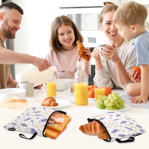 Bolsas de merienda reutilizables con cierre, pack de 3 miniatura 7