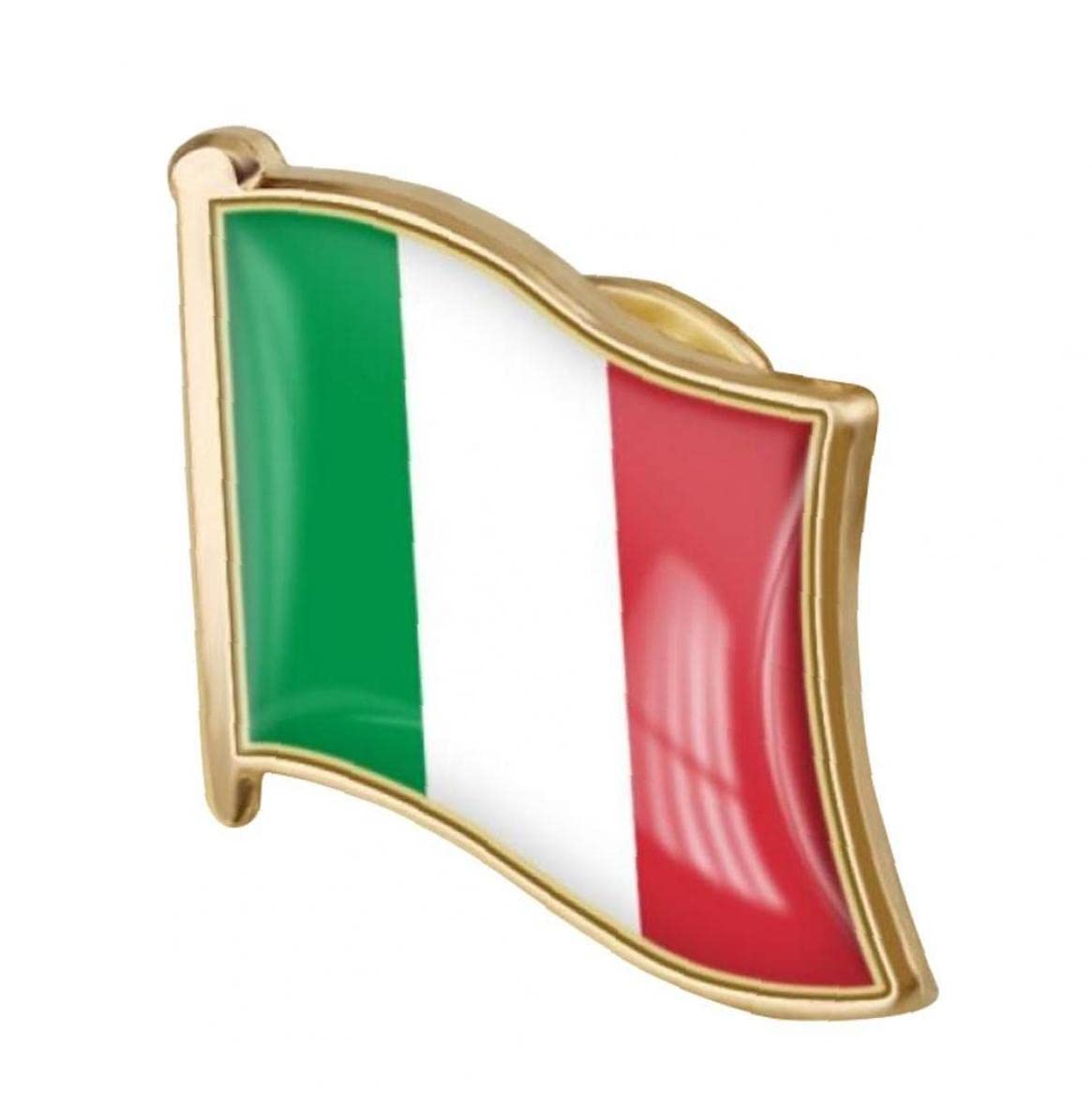 Ayrsjcl 1pc Italian Flag Pin Badge Metal Lapel Pin Brooch Italian Flag National Emblem Badges Novelty Accessory