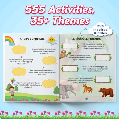 Image of 555 Riddles Book for Kids, 35+ Theme Based Brain Teasing Riddles, Fun Learning & Activity Book for 5+ Years Old, Birthday Gift for Boys & Girls