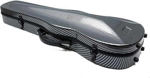 Miniatura 3 de Estuche de violín de fibra de carbono 44 de tamaño completo Estuche de violín duro fuerte ligero con correa trasera y 2 soporte de arco Caja de