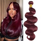 99J Burgundy Human Hair Bundles Body Wave 20 Inch 12A Wine Red Double Weft Brazilian Bundles Human Hair Extensions 1 Pack