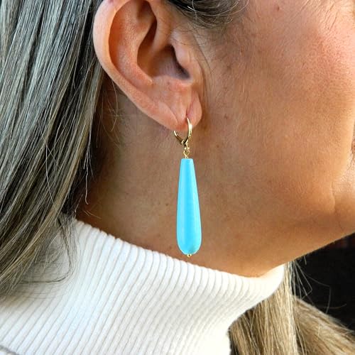 Boucles d'oreilles pendantes légères en turquoise contre les bijoux ternes - 6