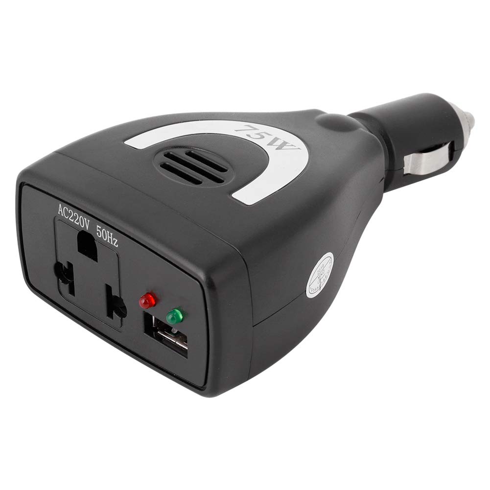 CARICABATTERIE USB CONVERTITORE INVERTER DI ALIMENTAZIONE PER AUTO - 75W DC12V a AC 220V - TOUR CON GUIDA AUTONOMA E LAVORO SUL CAMPO - DISPOSITIVI DIGITALI - PORTATILE ED