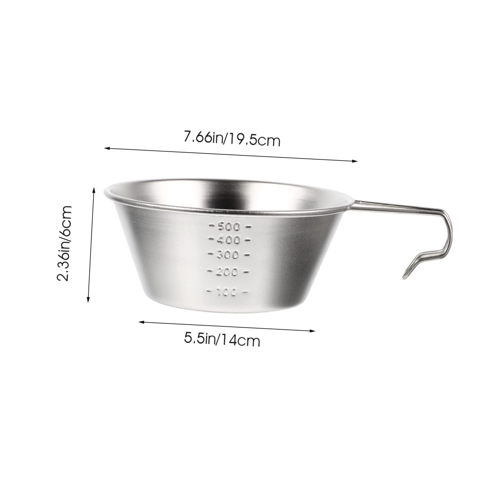 Sosoport 3-piece Stainless Steel Camping Bowl 500ml with Lid Compact Portable Reusable for Hiking Outdoor Camping