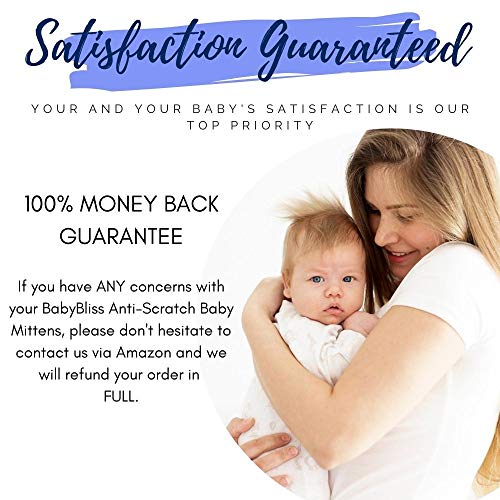 image for BabyBliss 100% Cotton Anti-Scratch Baby Mittens (For Babies Weighing 5