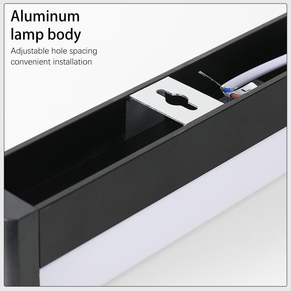 Moderna barra de luz LED lineal para tocador de baño, 70 cm, frío, 6000 K, aplique de pared con espejo, ideal para iluminación de vestidores y armarios