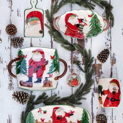 Vietri Old St. Nick Small Vase - Handmade Ceramic Christmas Table Mantel & Shelf Santa Decor, 8" H, Multi-Color - Image 5