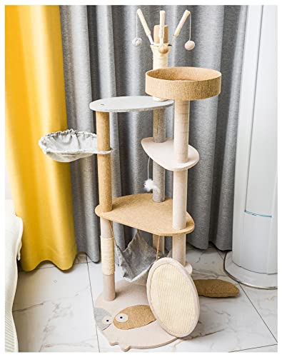Ysg Multifunctional Indoor Cat Tree, Multi-Level Cute Cat Tower Furniture Apartment With Sisal Scratching Board And Cat Climbing Post, Cat Tree With Hammock For Small And Big Cats #TOP6
