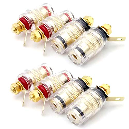 YUZI 8pcs/set Speaker Terminal Binding Post 4mm Banana Plug Socket Amplifier Connector for Loudspeakers