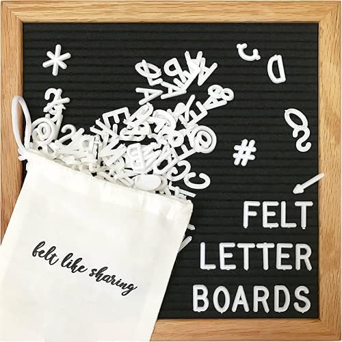 Felt Like Sharing Letter Board – Black Felt (10”x10”) – Oak Frame