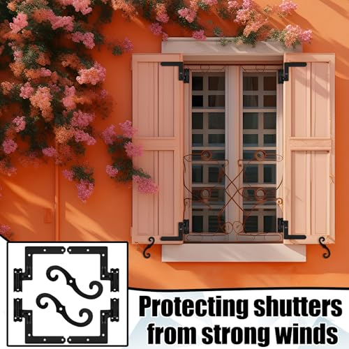 Image of Moxweyeni 4 Pack (2 Pair) Steel Blind Shutter Hinges 1-1 /16 inch with S Hook