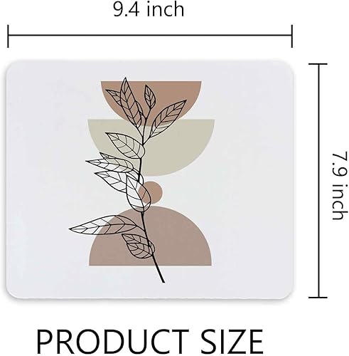 Miniatura 7 de Alfombrilla de mouse minimalista de estilo bohemio geométrico semicírculos, líneas de flores de mediados de siglo, arte moderno de 7.9 x 7.9