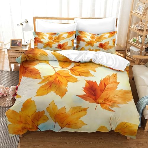 Parure de Lit 140x200 Automne Housse de Couette pour Adolescent