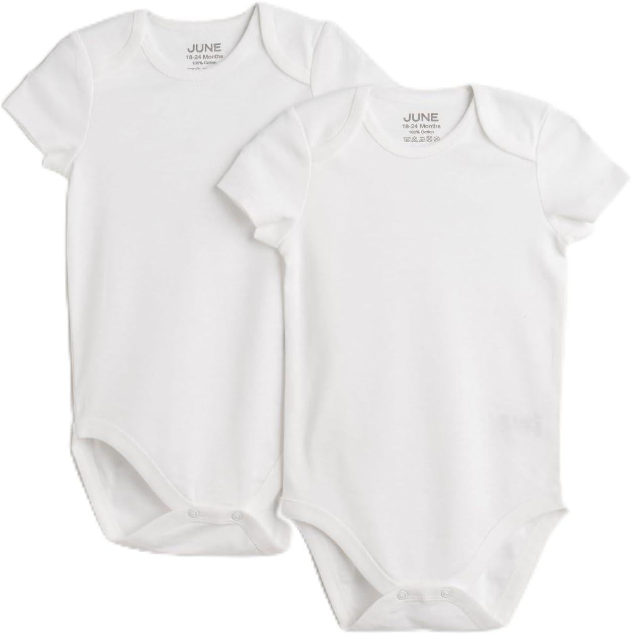 JUNEBaby Basic Envelope Collar 2 Pieces Short Sleeve Body White