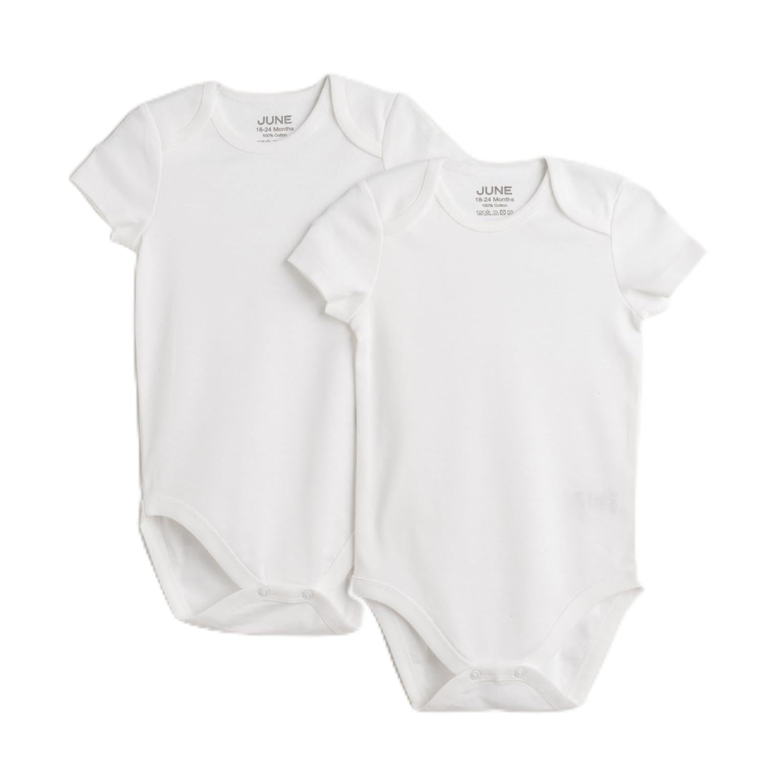 JuneBaby Basic Envelope Collar 2 Pieces Short Sleeve Body White