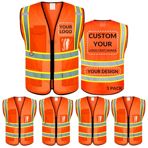 BeautyWill Custom Safety Vest Logo Class 2 High Visibility Reflevtive Vest Outdoor Protective Workwear