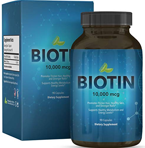 Biotin 10000mcg Hair Growth Vitamins - Natural Biotin Hair Vitamins for Faster Hair Growth Treatment and Nail Strengthener - Biotin for Hair Growth with Hair Skin and Nails Vitamins for Hair Regrowth