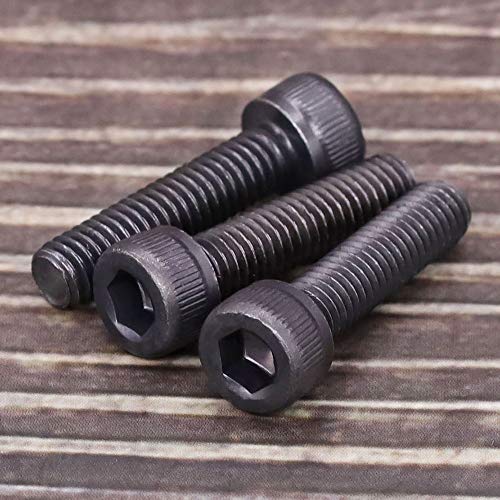 3/8-16 x 1 Socket Head Cap Screws Bolts, 12.9 Grade Alloy Steel, Black Oxide Finish, Allen Hex Drive, Full Thread, 10 PCS