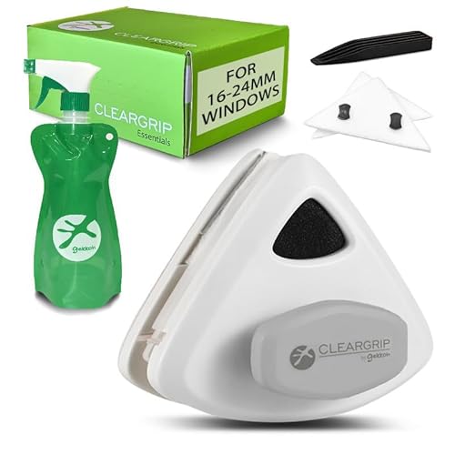 Double sided magnetic window cleaning kit UK DOUBLE GLAZING magnetic window cleaner for 16-24mm UK glass [GEKKOH CLEARGRIP] (ESSENTIALS MAX)